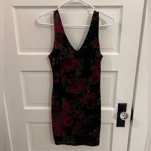 ASTR velvet floral mini dress small